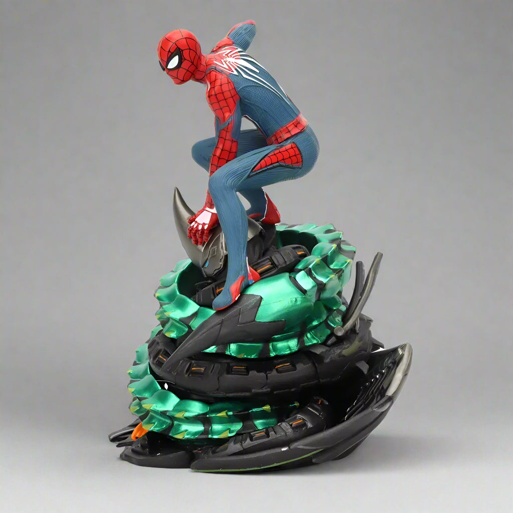 Spider man actiefiguur die op vijand staat