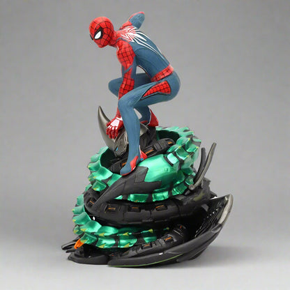 Spider man actiefiguur die op vijand staat